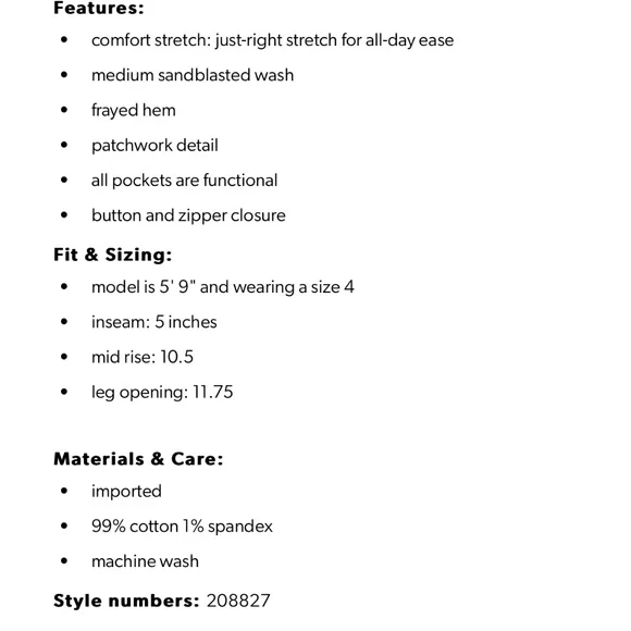 Boho Patchwork Festival Raw Hem Mid Rise Comfort Stretch Denim Shorts - Picture 6 of 6